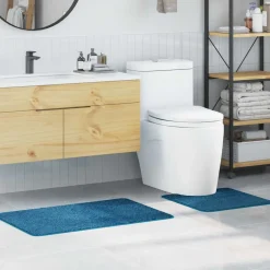 vidaXL Antislip Badmat Set 2 st Blauw 50 x 50 cm PP