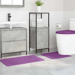 vidaXL Antislip Badmat Set 3 st Paars 50 x 80 cm PP
