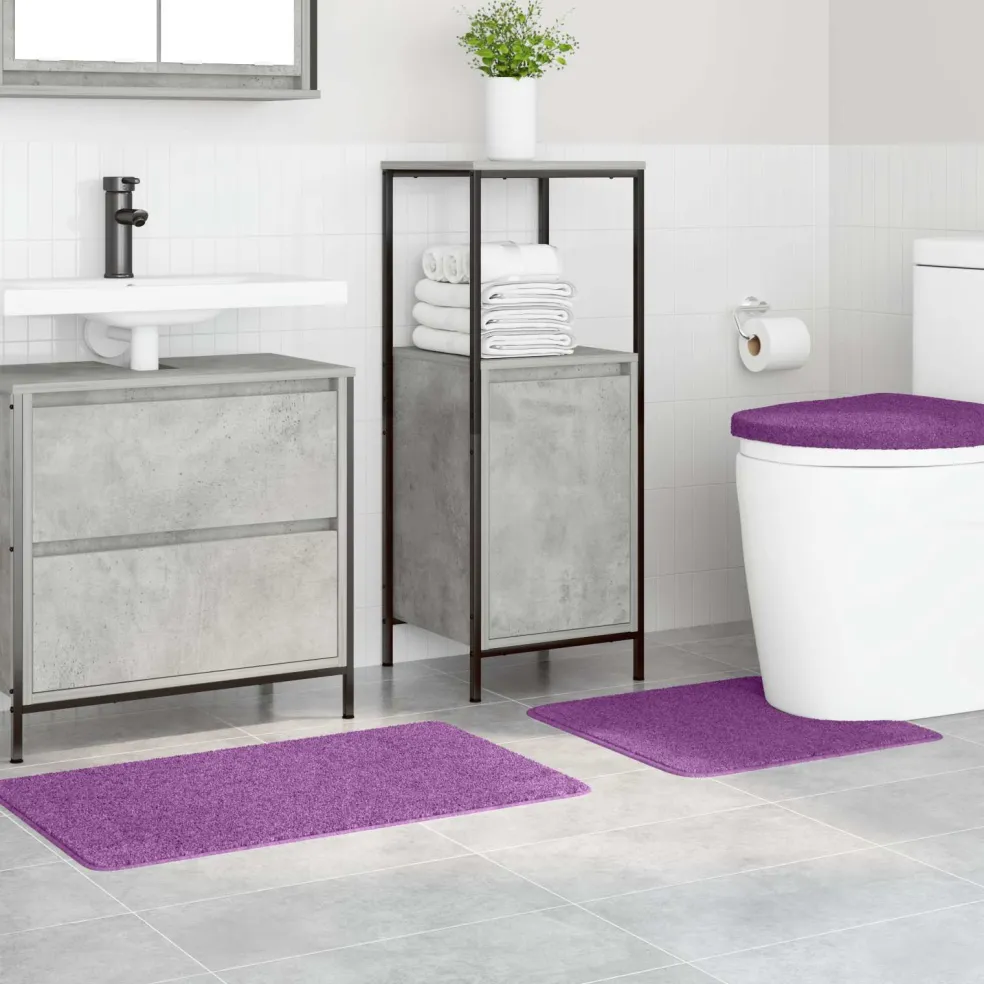vidaXL Antislip Badmat Set 3 st Paars 50 x 80 cm PP