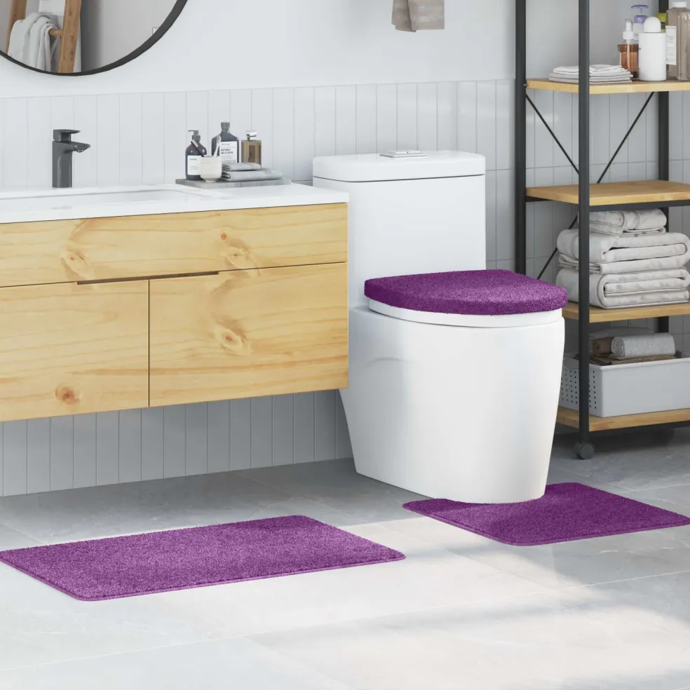 vidaXL Antislip Badmat Set 3 st Paars 50 x 80 cm PP