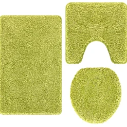 vidaXL Antislip Badmat Set 3 st Groen 50 x 80 cm PP