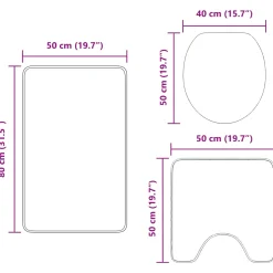 vidaXL Antislip Badmat Set 3 st Groen 50 x 80 cm PP