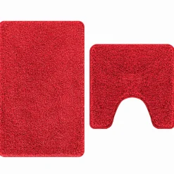 vidaXL Antislip Badmat Set 2 st Rood 50 x 50 cm PP