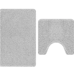 vidaXL Antislip Badmat Set 2 st Grijs 50 x 50 cm PP