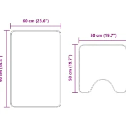 vidaXL Antislip Badmat Set 2 st Grijs 50 x 50 cm PP