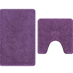 vidaXL Antislip Badmat Set 2 st Paars 50 x 50 cm PP
