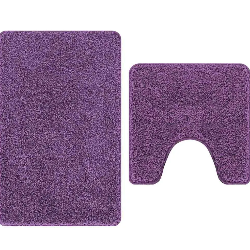 vidaXL Antislip Badmat Set 2 st Paars 50 x 50 cm PP