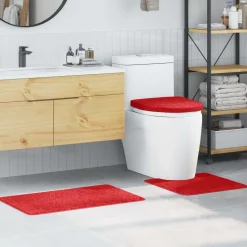 vidaXL Antislip Badmat Set 3 st Rood 50 x 80 cm PP