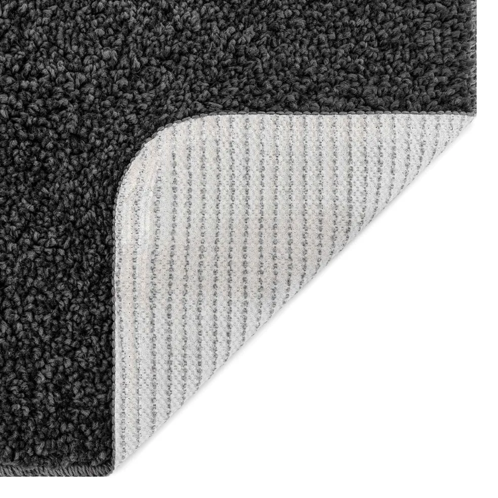 vidaXL Antislip Badmat Set 3 st Donkergrijs 50 x 80 cm PP