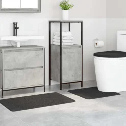 vidaXL Antislip Badmat Set 3 st Donkergrijs 50 x 80 cm PP