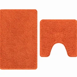 vidaXL Antislip Badmat Set 2 st Oranje 50 x 50 cm PP