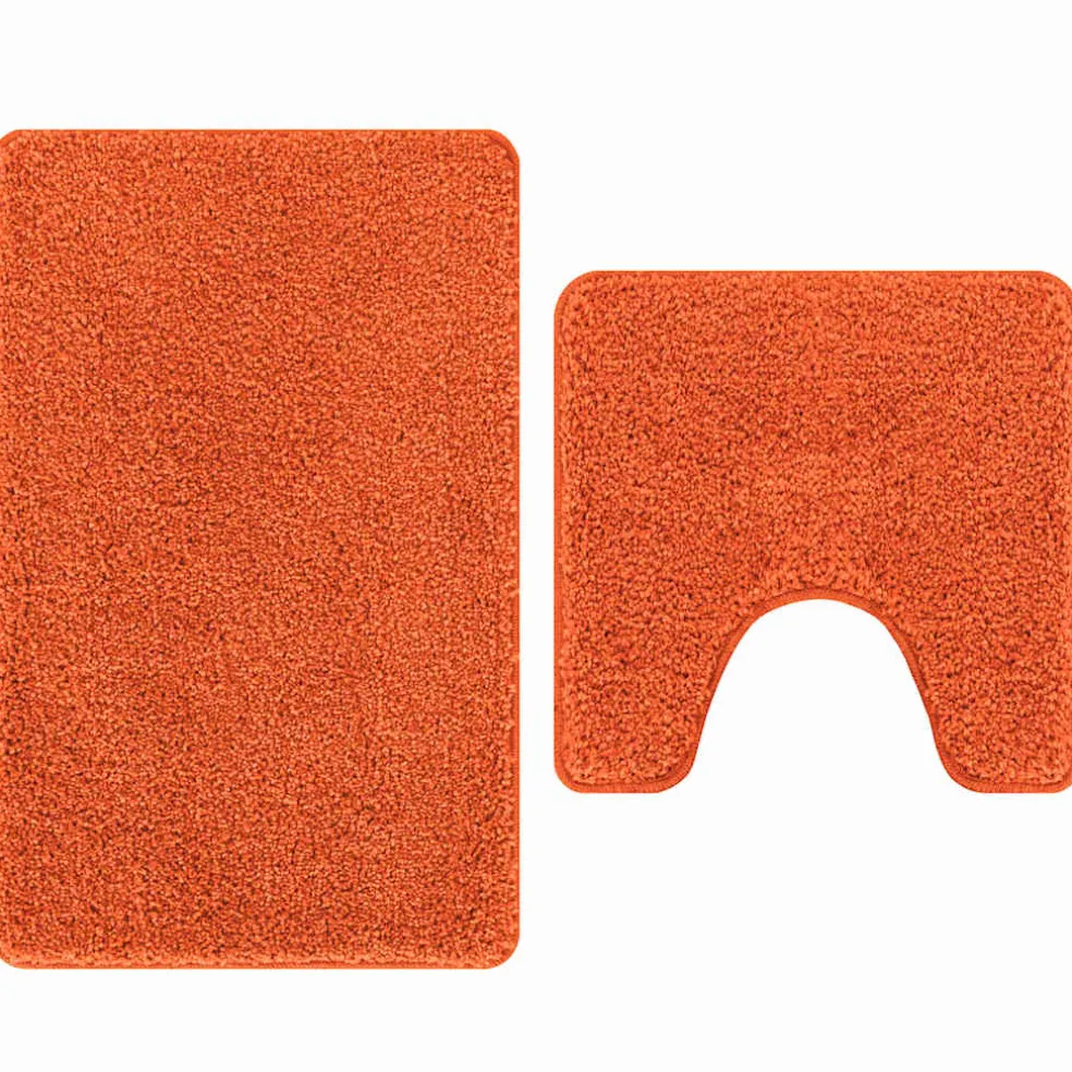 vidaXL Antislip Badmat Set 2 st Oranje 50 x 50 cm PP