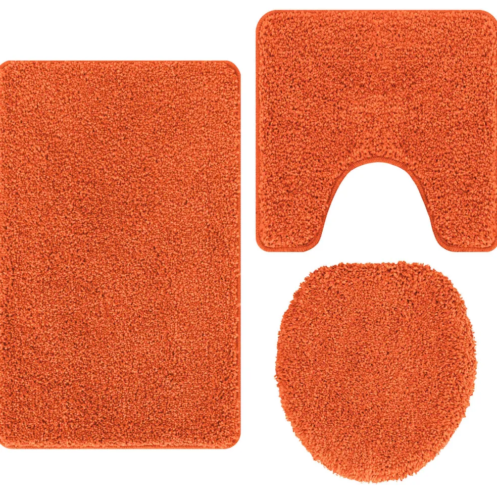 vidaXL Antislip Badmat Set 3 st Oranje 50 x 80 cm PP