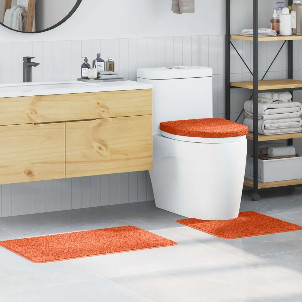 vidaXL Antislip Badmat Set 3 st Oranje 50 x 80 cm PP
