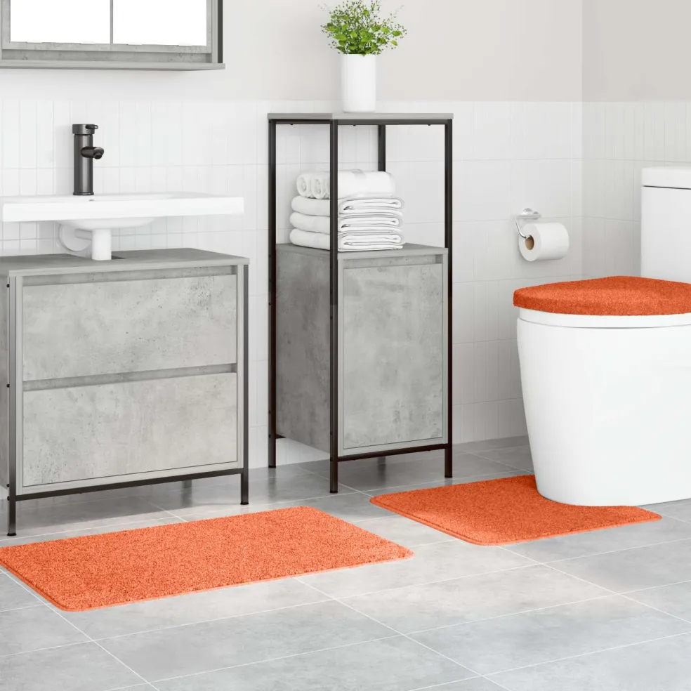 vidaXL Antislip Badmat Set 3 st Oranje 50 x 80 cm PP