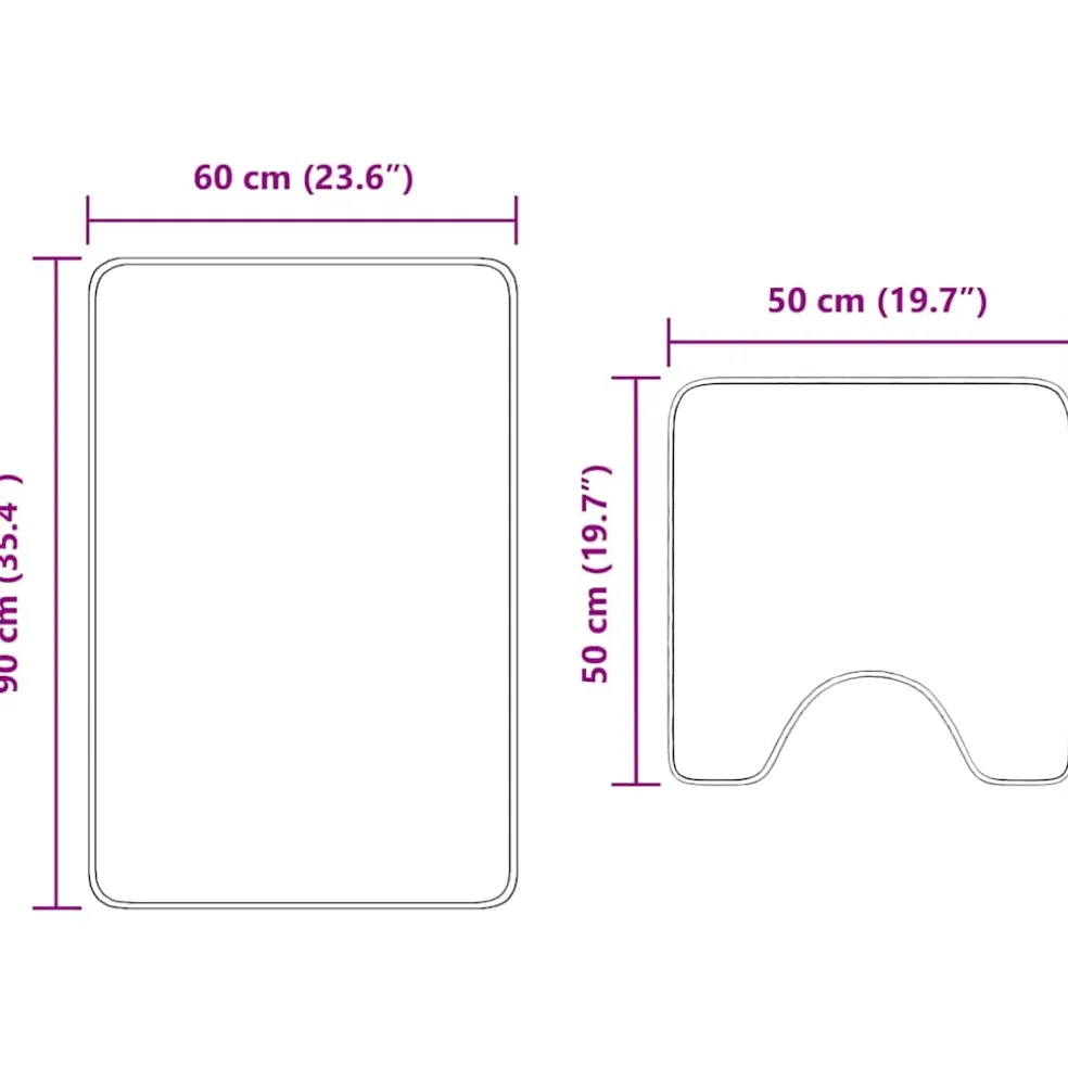 vidaXL Antislip Badmat Set 2 st Groen 50 x 50 cm PP