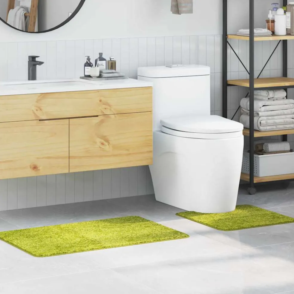 vidaXL Antislip Badmat Set 2 st Groen 50 x 50 cm PP