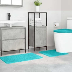 vidaXL Antislip Badmat Set 3 st Turquoise 50 x 80 cm PP
