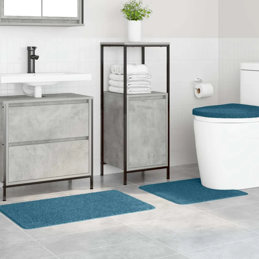 vidaXL Antislip Badmat Set 3 st Blauw 50 x 80 cm PP