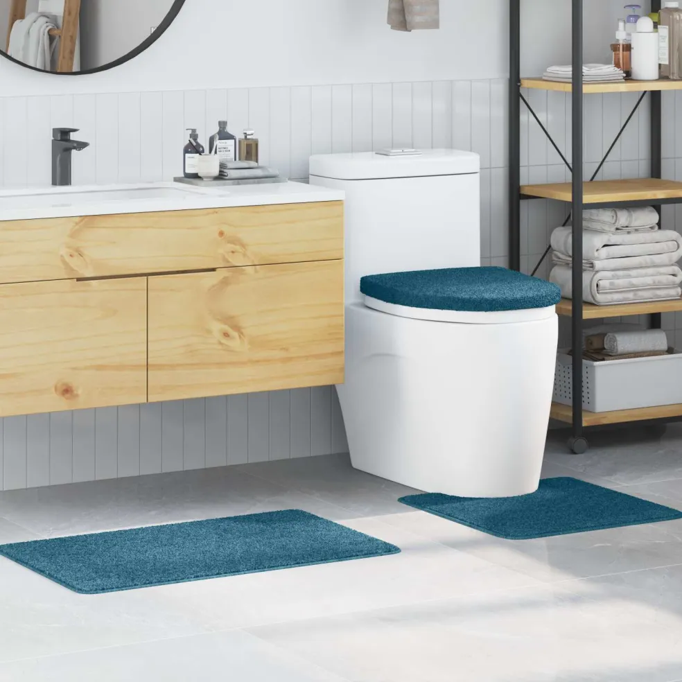 vidaXL Antislip Badmat Set 3 st Blauw 50 x 80 cm PP