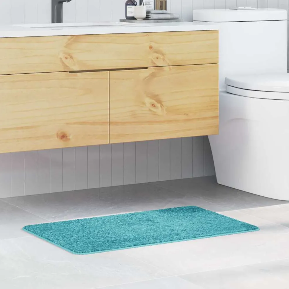 vidaXL Antislip Badmat Turquoise 50 x 80 cm PP