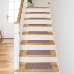 vidaXL Antislip Trapmatten 15 st 60 x 25 cm Lichtbruin PP Rechthoekig