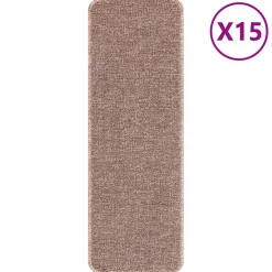 vidaXL Antislip Trapmatten 15 st 60 x 25 cm Lichtbruin PP Rechthoekig