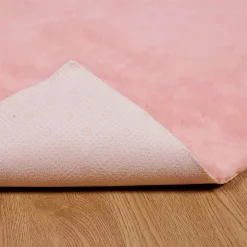 vidaXL Antislip vloerkleed van imitatie konijnenbont OLITE Roze