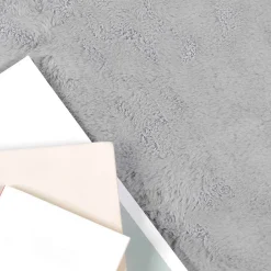 vidaXL Antislip vloerkleed van imitatie konijnenbont OLITE Grijs