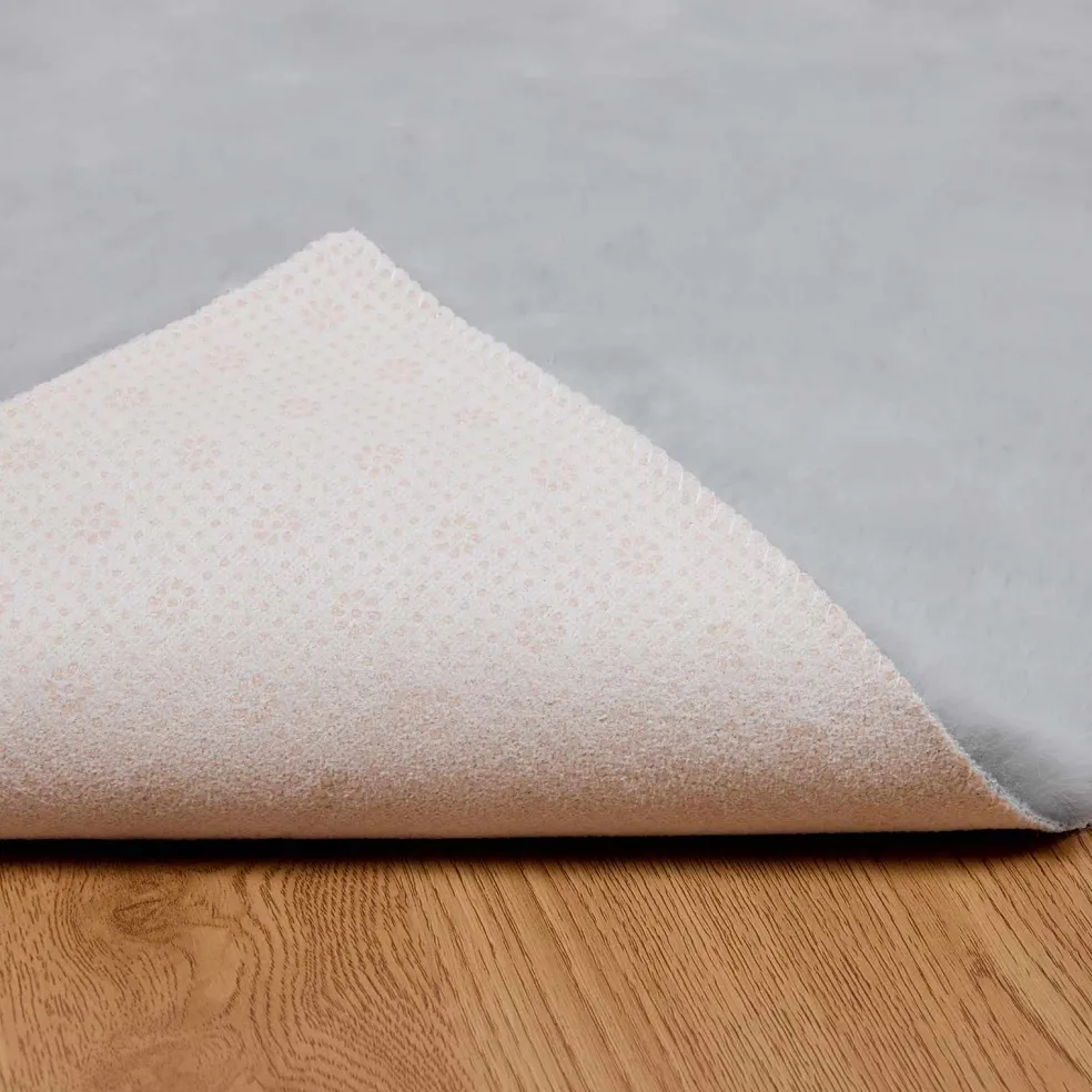 vidaXL Antislip vloerkleed van imitatie konijnenbont OLITE Grijs