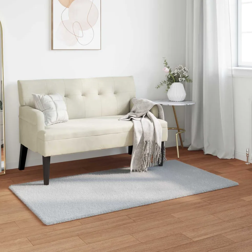 vidaXL Antislip vloerkleed van imitatie konijnenbont OLITE Grijs
