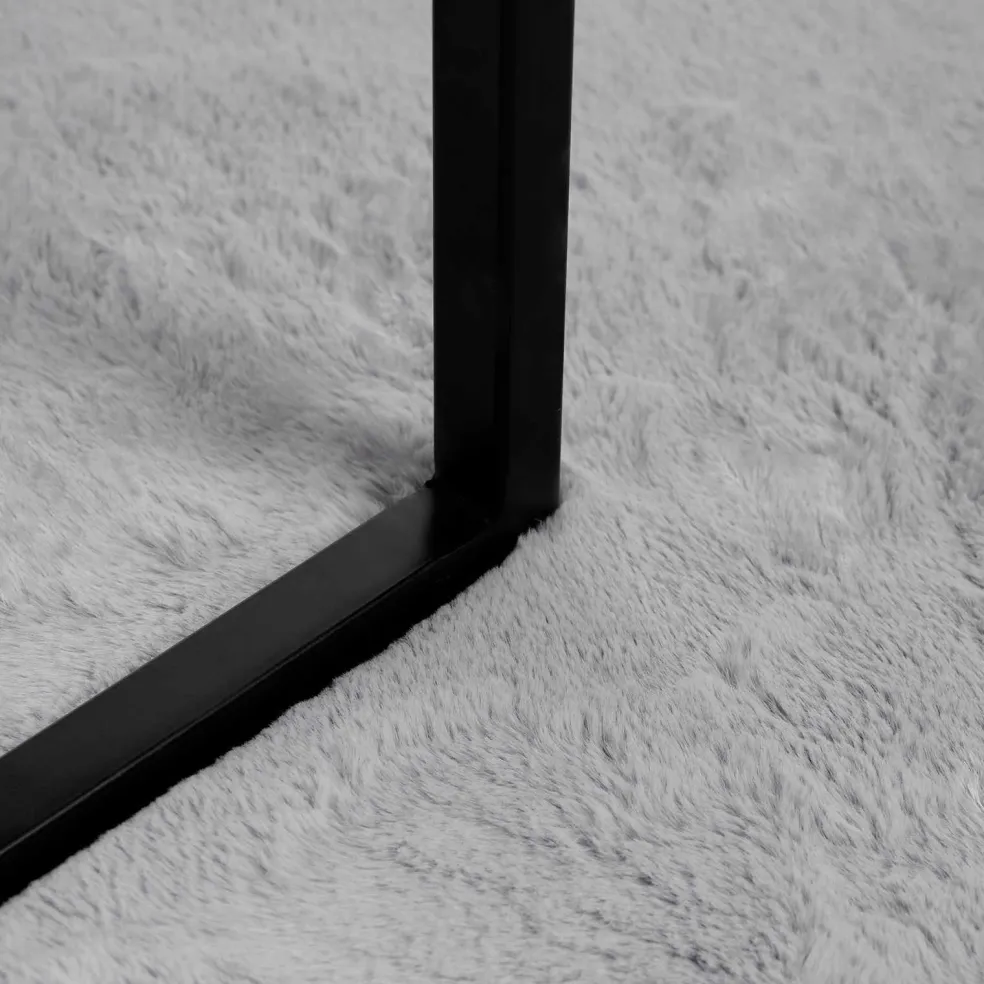vidaXL Antislip vloerkleed van imitatie konijnenbont OLITE Grijs