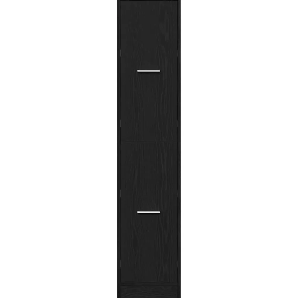 vidaXL Apothekerskast Zwart Eiken 30x41x144,5 cm Bewerkt Hout