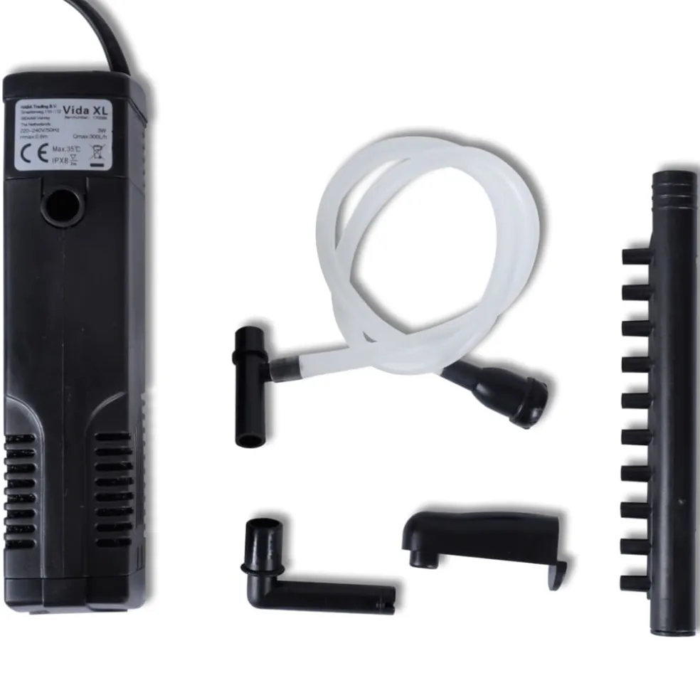 vidaXL Aquariumfilterpomp met actief koolstof 300 L/u