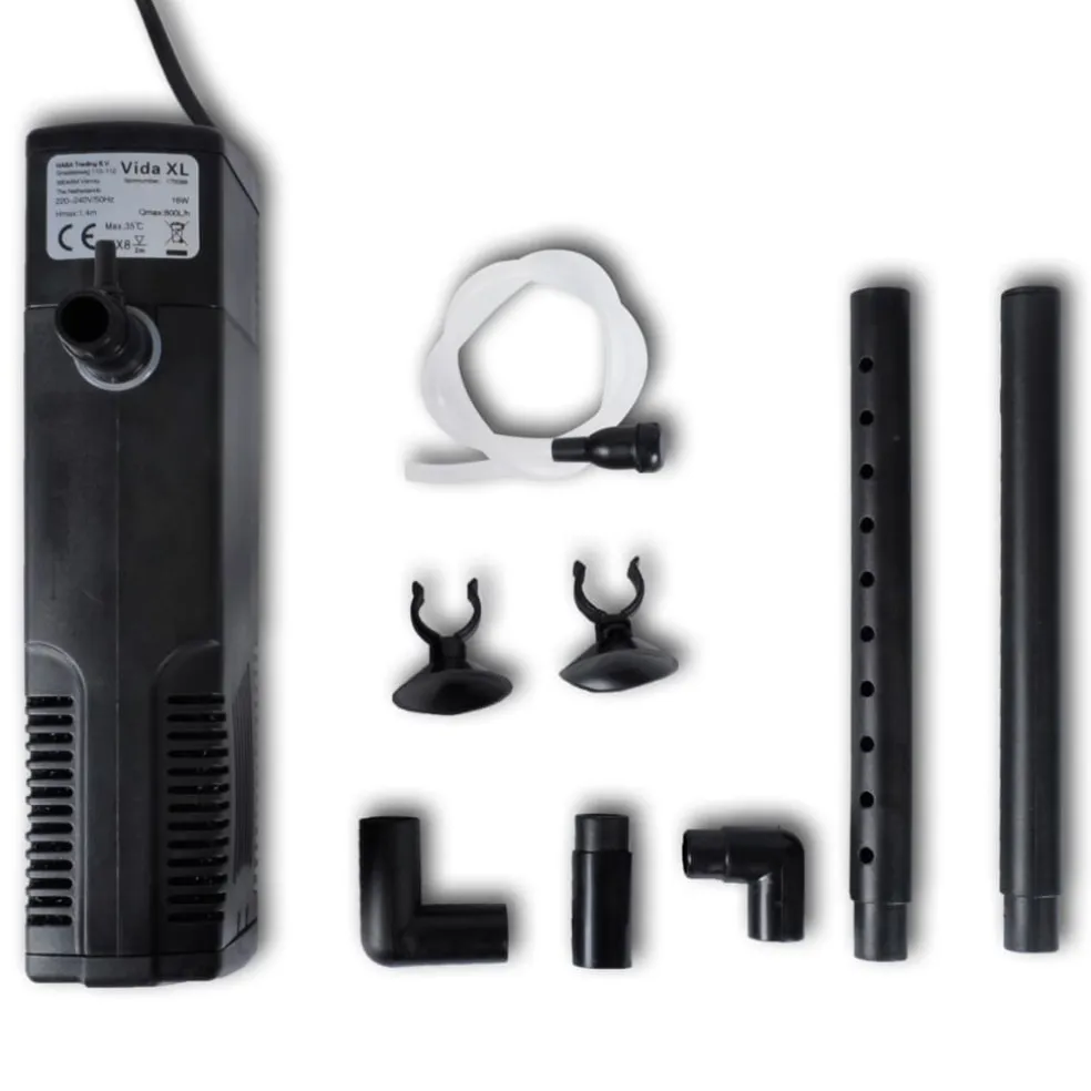 vidaXL Aquarium Filter Pomp met actieve koolstof 800L/u