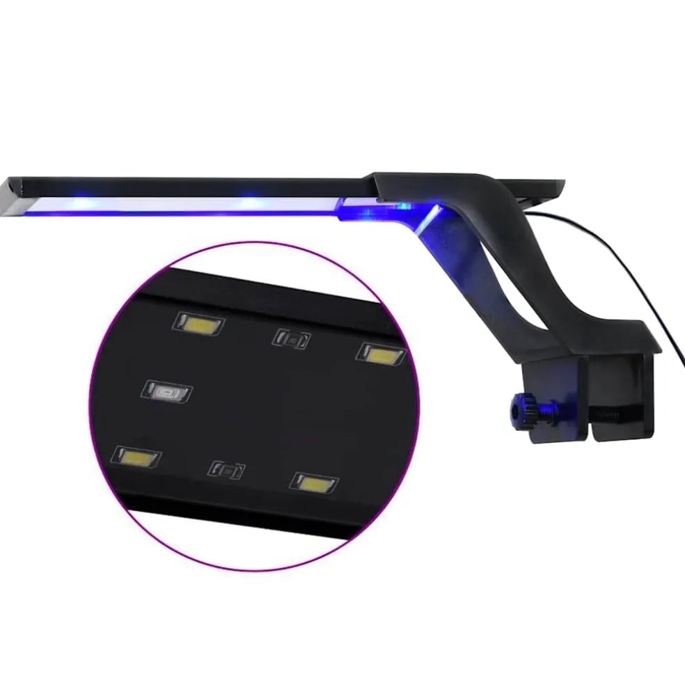 vidaXL Aquariumlamp met klem LED 25-45 cm blauw en wit