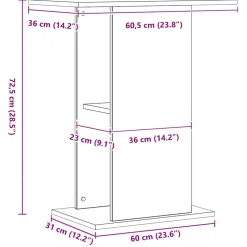 vidaXL Aquariumstandaard Artisan Eikenhout 36x60,5x72,5 cm
