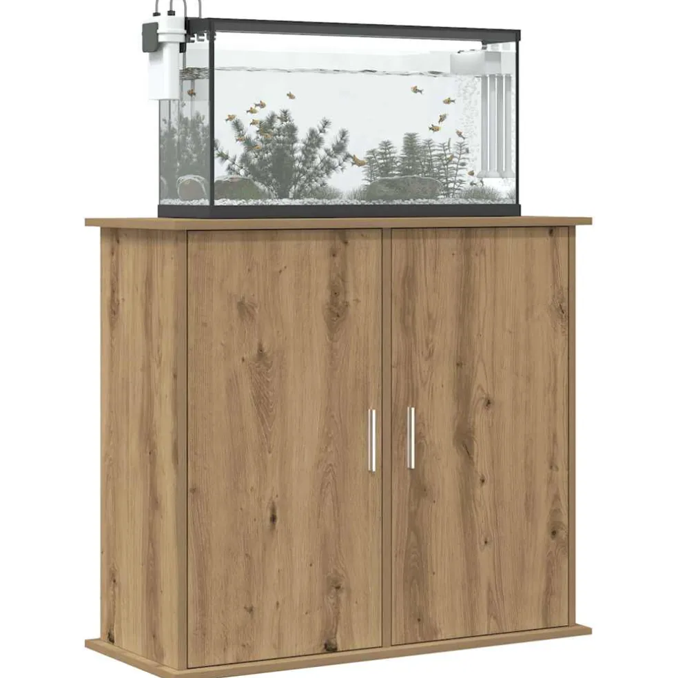 vidaXL Aquariumstandaard Artisan Eikenhout 81x36x73 cm Bewerkt Hout