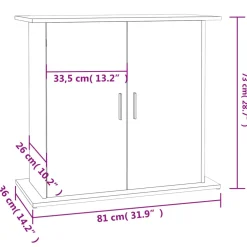 vidaXL Aquariumstandaard Betongrijs 81x36x73 cm Bewerkt hout