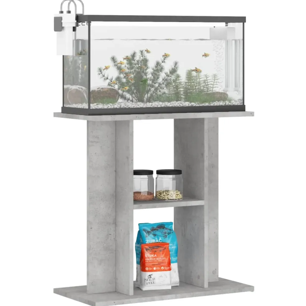 vidaXL Aquariumstandaard Betongrijs 60x30x60 cm Bewerkt hout