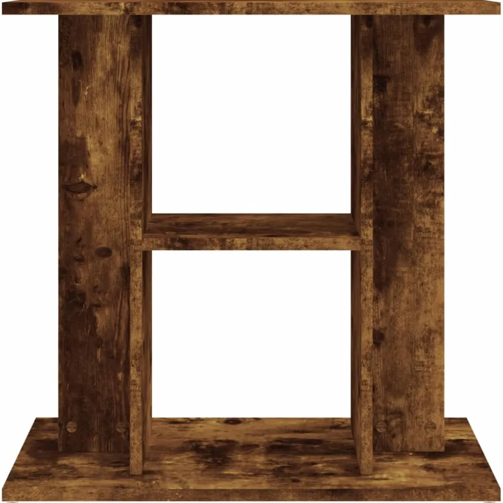 vidaXL Aquariumstandaard Gerookt Eikenhout 60x30x60 cm Bewerkt Hout