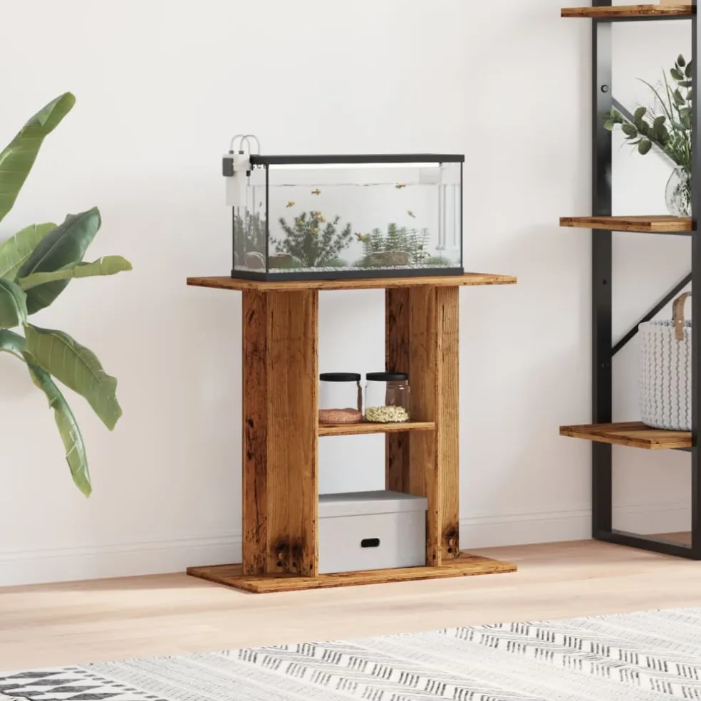 vidaXL Aquariumstandaard Oud Hout 60x30x60 cm Bewerkt Hout