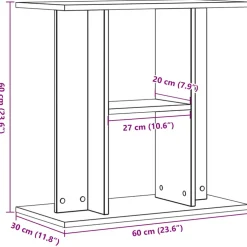 vidaXL Aquariumstandaard Oud Hout 60x30x60 cm Bewerkt Hout