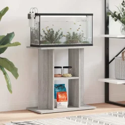 vidaXL Aquariumstandaard Sonoma Grijs 60x30x60 cm Bewerkt Hout