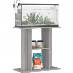 vidaXL Aquariumstandaard Sonoma Grijs 60x30x60 cm Bewerkt Hout