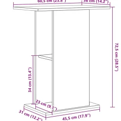 vidaXL Aquariumstandaard 60,5x36x72,5 cm spaanplaat zwart eikenkleurig