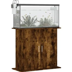vidaXL Aquariumstandaard 81x36x73 cm bewerkt hout gerookt eikenkleurig
