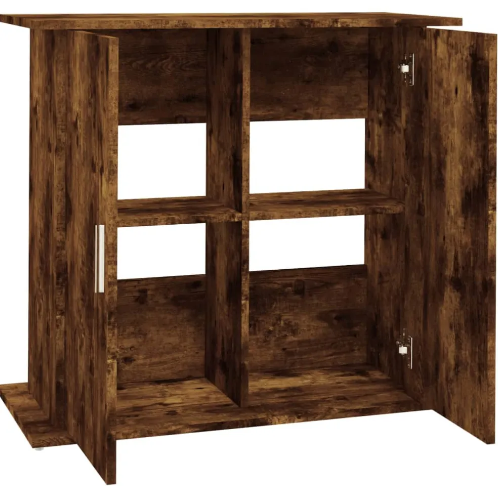 vidaXL Aquariumstandaard 81x36x73 cm bewerkt hout gerookt eikenkleurig