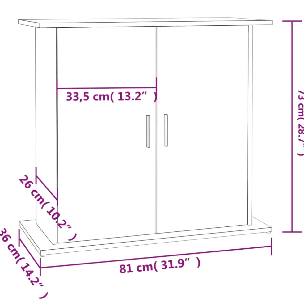 vidaXL Aquariumstandaard 81x36x73 cm bewerkt hout gerookt eikenkleurig