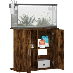 vidaXL Aquariumstandaard 81x36x73 cm bewerkt hout gerookt eikenkleurig
